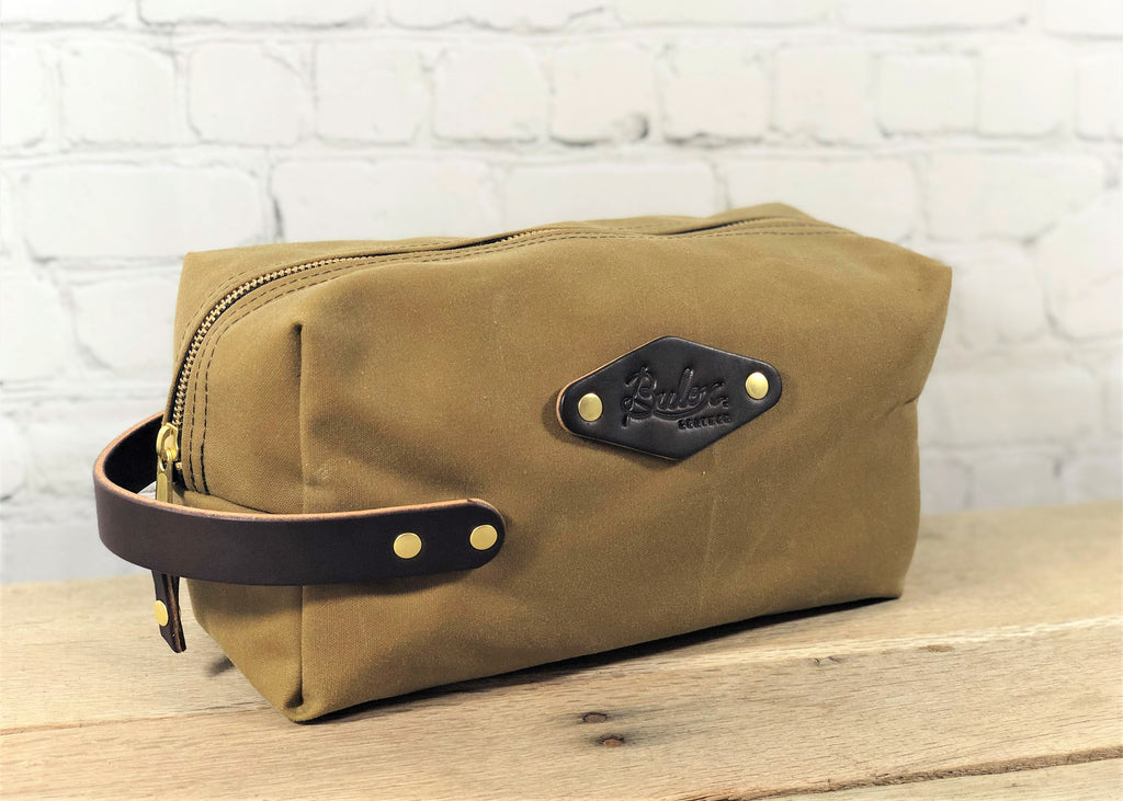 Waxed Canvas Dopp Kit, Tan