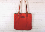 Waxed Canvas Flat Tote, Orange